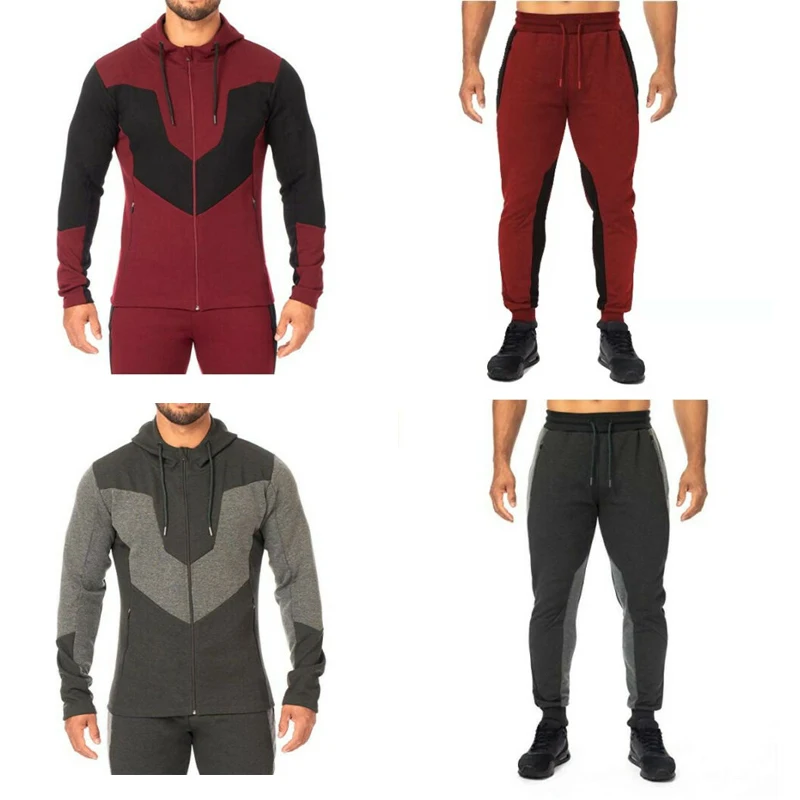 Мужской флисовый спортивный костюм для спортзала, для бега, толстовки, толстовка, штаны, набор для бега, верхняя одежда