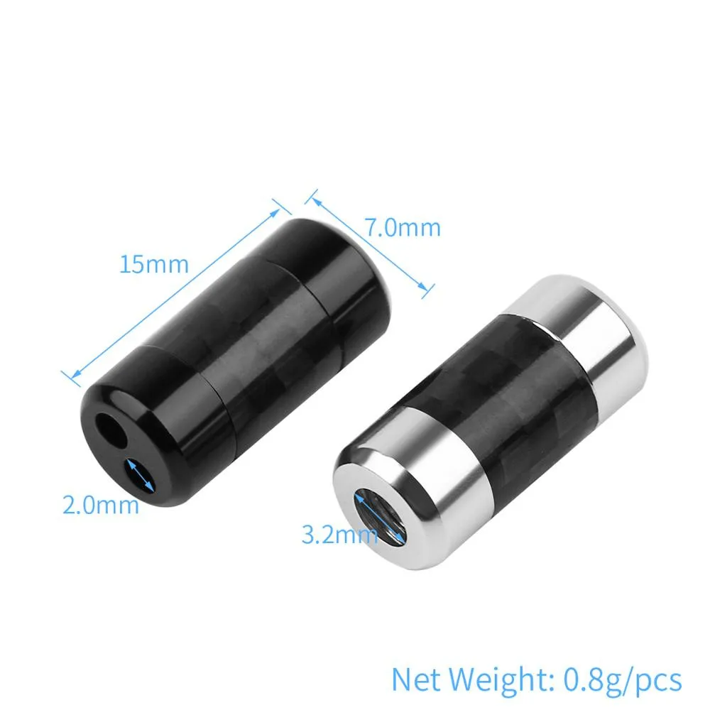 30PCS Earphone Y Splitter 2 3mm Mini Carbon Fiber Audio Jack Wire Connector Cable Adapter HiFi Stereo Headphone Plug SilverBlack