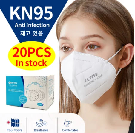 

10 /20 PCS KN95 Disposable Face Mask CE Certification Anti Dust Mouth Face N95 Level Mouth Mask FFP2 Fast Ship 99% Filtration