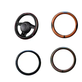 

Car Steering Wheel Cover Four Seasons Leather Steering Wheel Cover for Most Steering Wheel Embossed Pattern