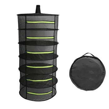 

4/6 Layers Herb Drying Net Folding Fishing Net Hanging Basket with Zippers Dryer Mesh Tray Mesh Dryer for Herbs Flowers Plants