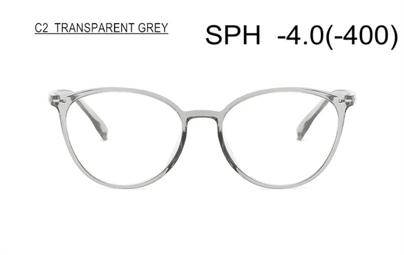 SWOKENCE TR90 оправа, очки для близорукости SPH-0,5 до-6,0, для мужчин и женщин, Ретро дизайн, очки по рецепту для близоруких F113 - Цвет оправы: C2 (-4.0)