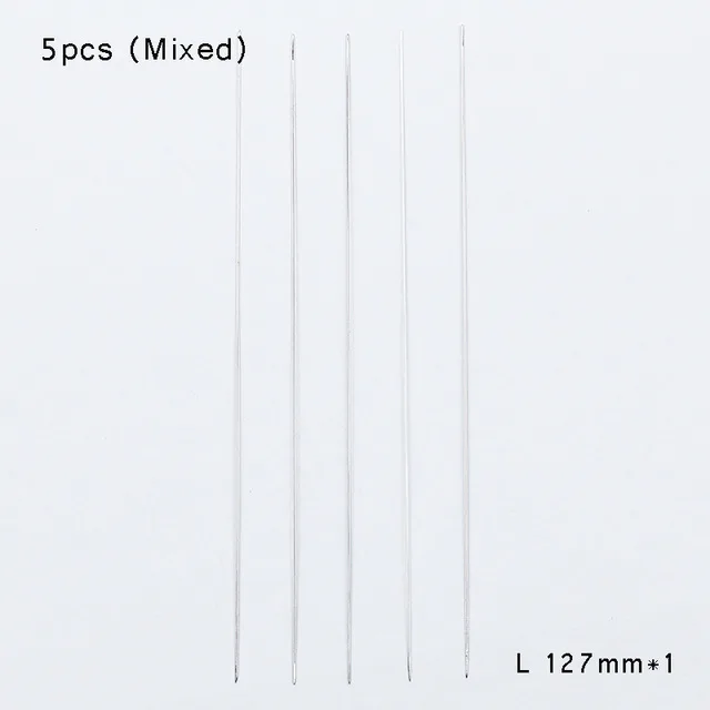 127mm(5.00inch) 5pcs HGKLBB, 5 шт., открытые иглы из нержавеющей стали для бисероплетения, сделай сам, жемчуг, нить, шнур, ручной работы, инструменты для изготовления ювелирных изделий, булавки - Цвет: 127mm(5.00inch) 5pcs