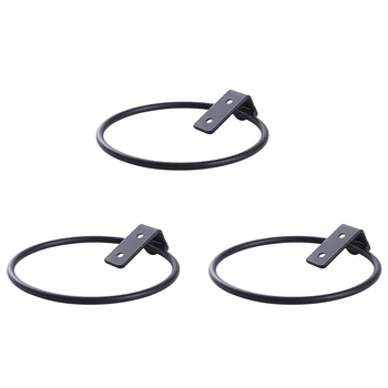 

3pcs Wall Mount Flower Pot Ring Balcony Flower Rack Iron Flower Pot Holder Hanging Planting Basin Shelf Pot Plant Metal Bracket