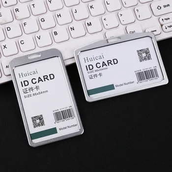 

2020 1PC Business Work Card ID Badge Lanyard Holder Aluminum Alloy Work Name Card Holders Hot Vertical Metal ID Business Case