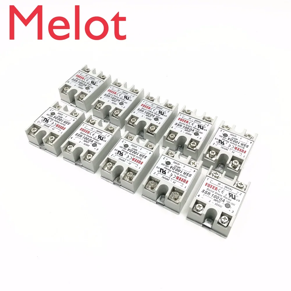 

SSR100DA Solid State Relay SSR-100DA 100A 3-32VDC/24-380VAC 10PCS/LOT