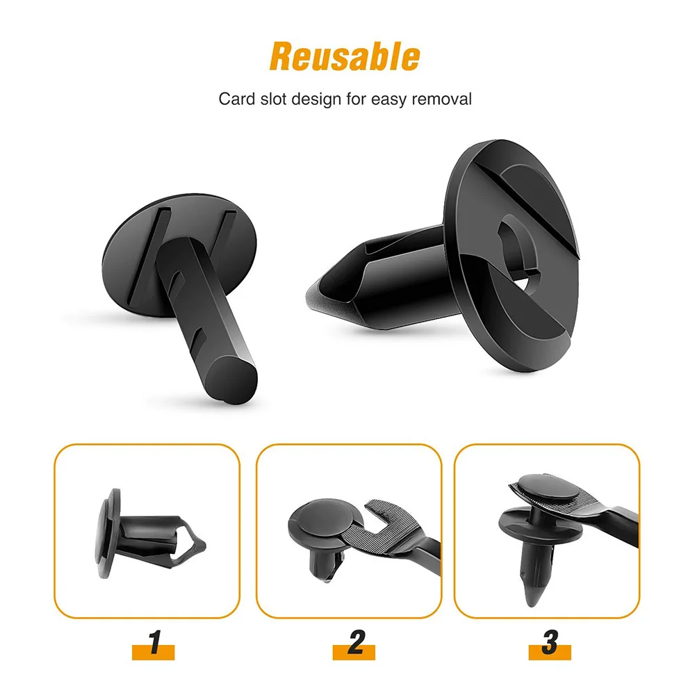 Universal 100pcs Car Retainer Clips Plastics Fasteners Kit Trim Removal Tool Auto Fastener Clips Car Push Pin Rivet Trim Clips