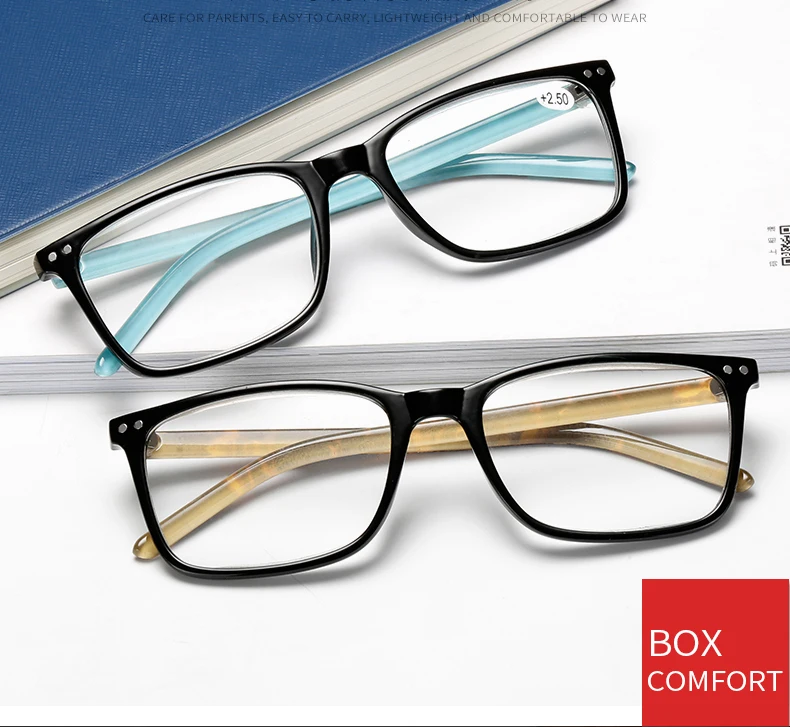 Brand Rectangular Hyperopia Reading Glasses Men Women Presbyopia Black Card Reader Glasses Glasses 1.0 1.5 2.0 2.5 3.0 3.5 4.0