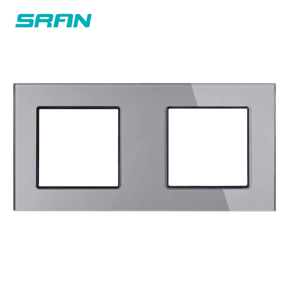 SRAN-panel de vidrio cristal de pared, toma de corriente de 3 Marcos,  enchufe europeo de 16A, conexión a tierra de 258mm x 86mm, enchufe triple -  AliExpress