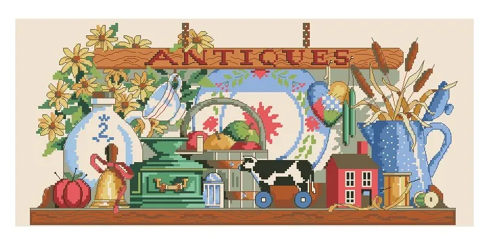 cs-3035 Cross Stitch Kit Treasures From Home Antiques dim 70-08960 8960