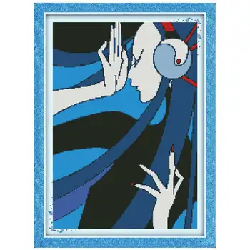 

Fashion girl painting counted 11CT 14CT DIY kit Chinese wholesale Chinese Cross Stitch embroidery needlework Sets home decor