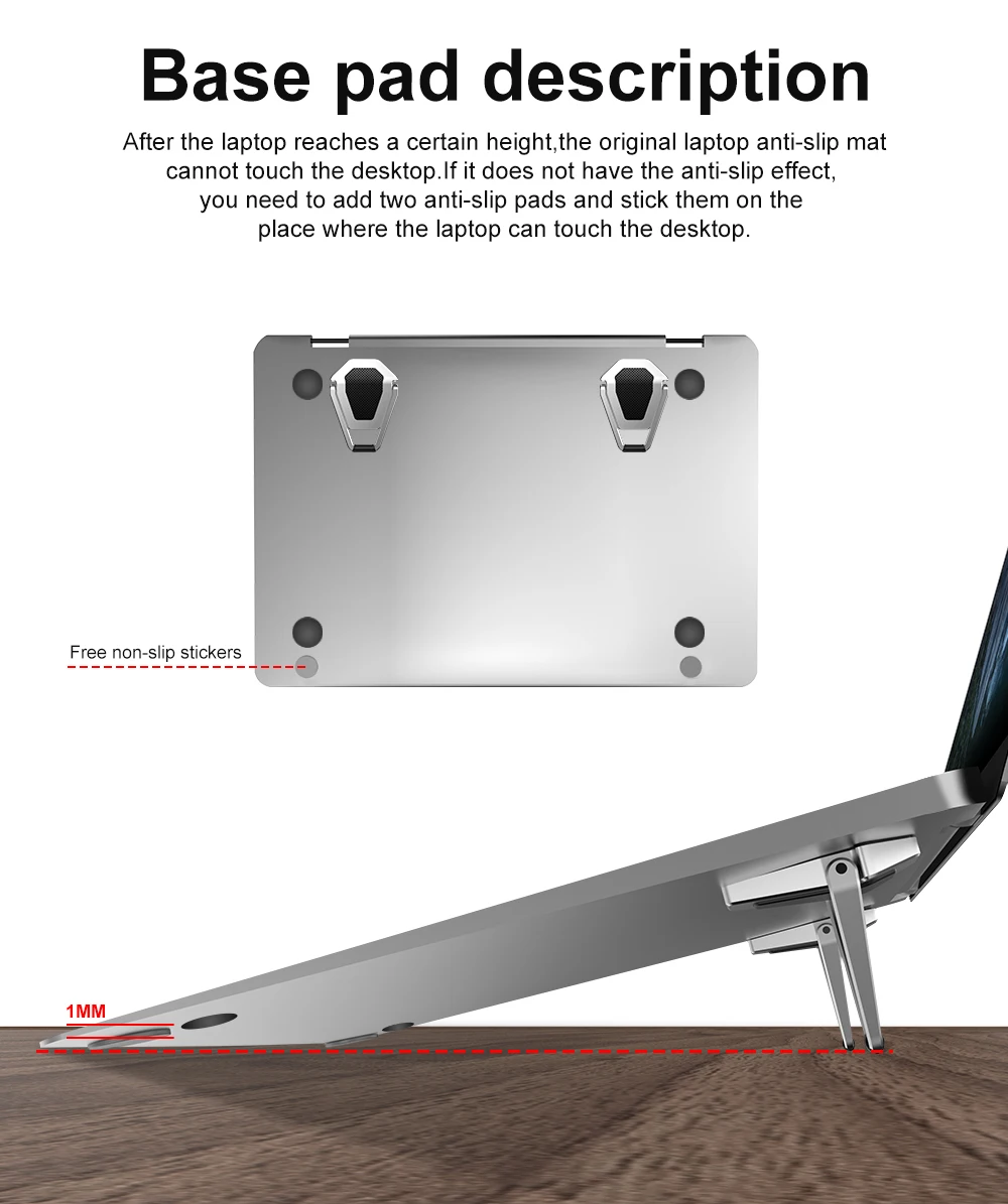 Meide Lightweight Laptop Cooling Stand metal Vertical Laptop Stand Foldable tablet Stand Bracket Laptop Holder for MacBook