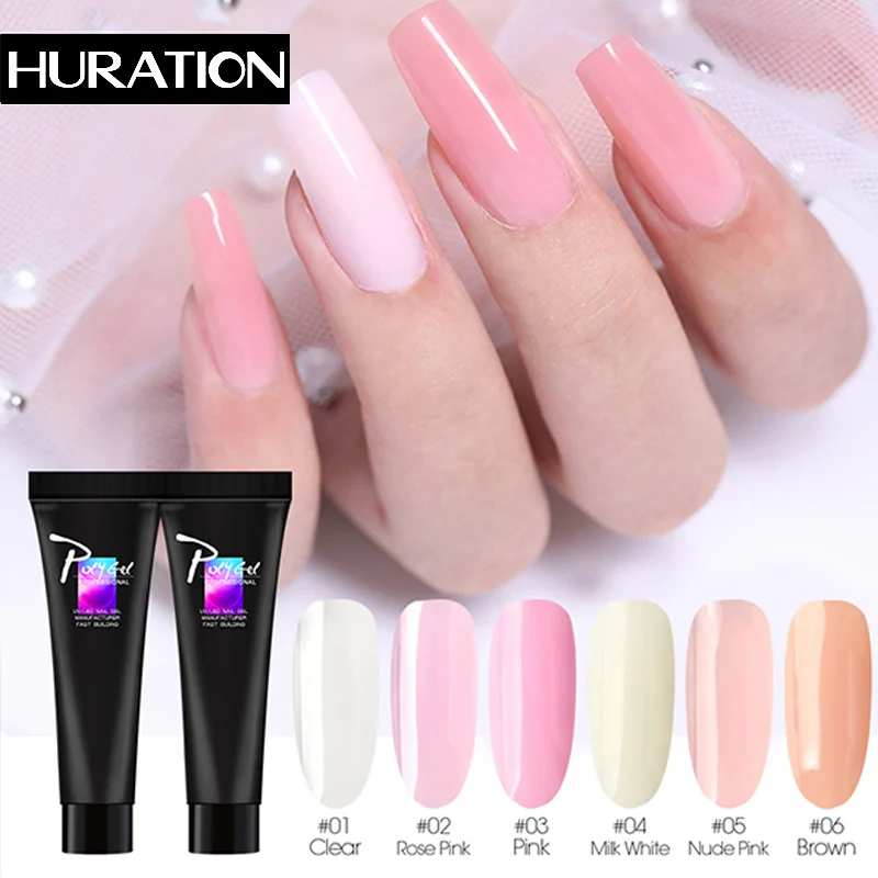 Huration 11g Gel Nails Polygel Acrylic with Crystals Poly UV Quick-drying Design for Jelly Builder Extension Varnish | Красота и