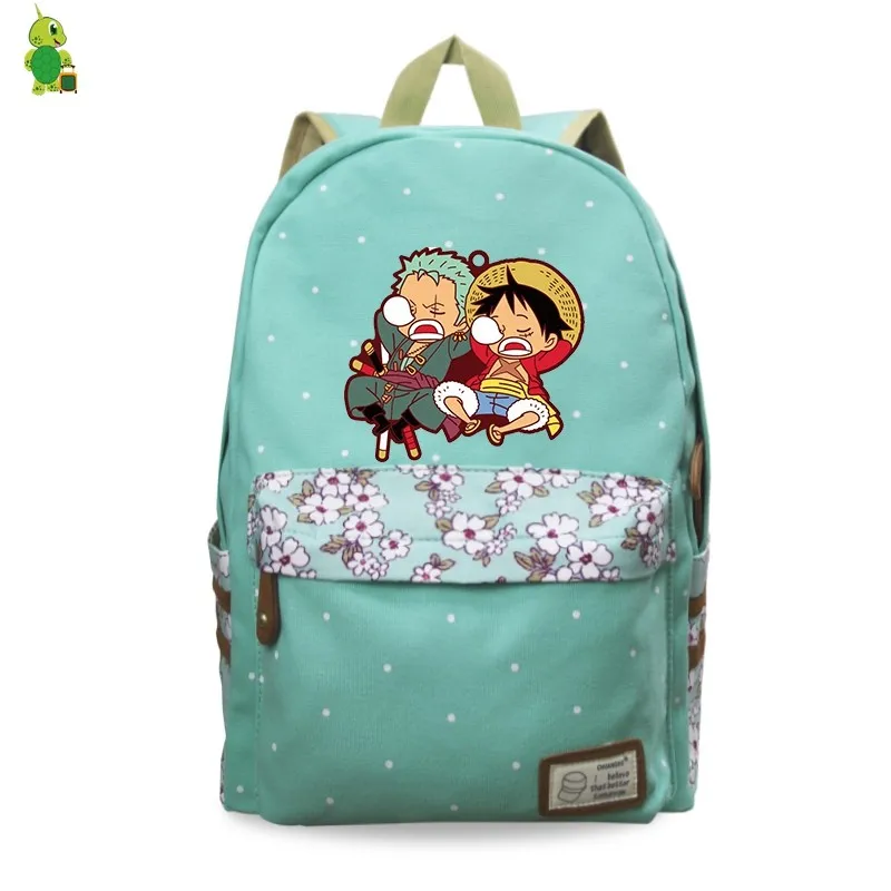 Mochila Один Кусок Луффи рюкзак для женщин цветок волновой точки школьные сумки для девочек подростков ноутбук рюкзак туристический рюкзак - Цвет: 4