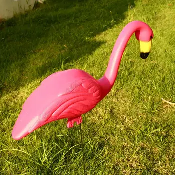 

SOLEDI Plastic Decorate Flamingo Figurines Balcony Arts Artificial Lifelike Flamingo Lawn Decoration Wedding Ornament Beautiful
