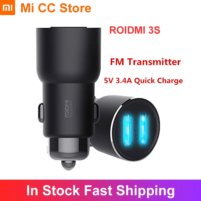 Оригинальное автомобильное зарядное устройство Xiaomi ROIDMI 3S с Bluetooth fm передатчик 5 в