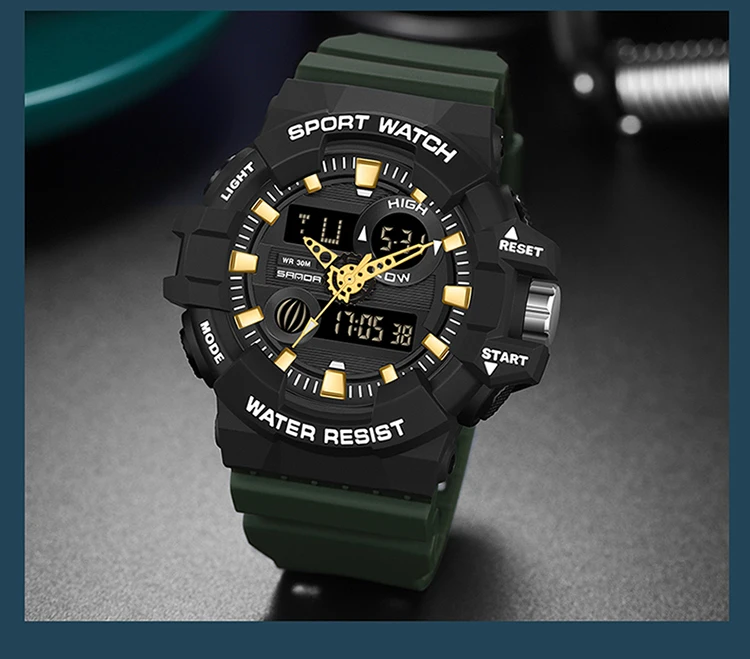 SANDA Men's Watches Top Brand Luxury Military Quartz Watch Multifunction Men Waterproof Wristwatches Relogio masculino