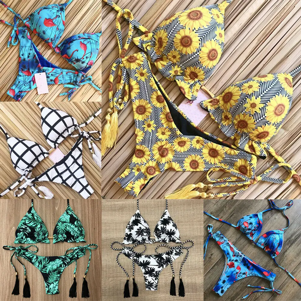 Women's Bikini Set Floral Brazilian Swimsuit Swimsuit Set Beach Bra Hot 2 Peice Set Women