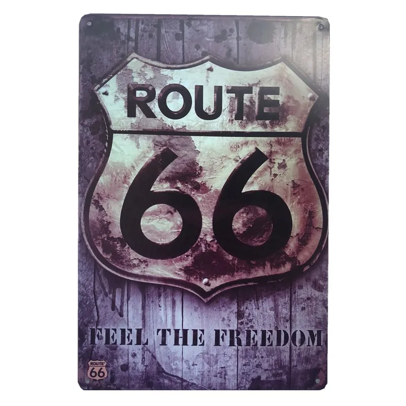 

Route 66 Metal Tin Signs VintagePlaque Metal Vintage Style Home Decor Coffee Bar Plates Home Wall Decoration