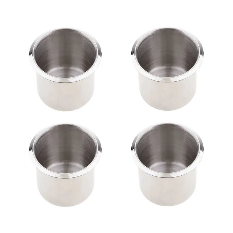 4Pcs 304 Stainless Steel Cup Drink Holder Mount Recessed For Boat Car Truck Camping Ashtray Holder Water Bottle Holder kitchen sink liquid soap dispenser pump stainless steel liquid soap bottle sink mount hand pressure dispenser extension tube ace