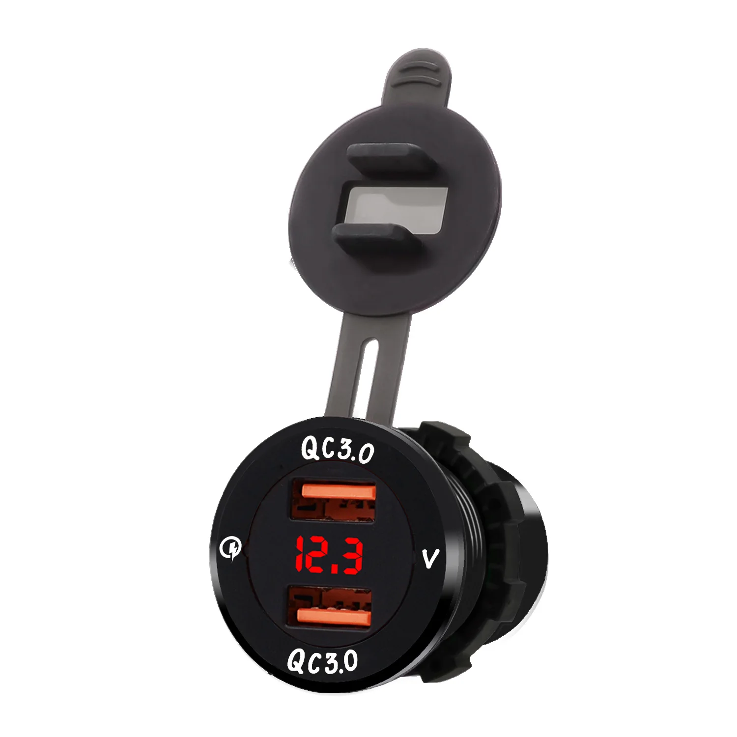 DC12V-24V светодиодный цифровой дисплей Вольтметр двойная Быстрая зарядка двойной QC 3,0 двойной USB с Вольтметр зарядное устройство - Цвет: 1