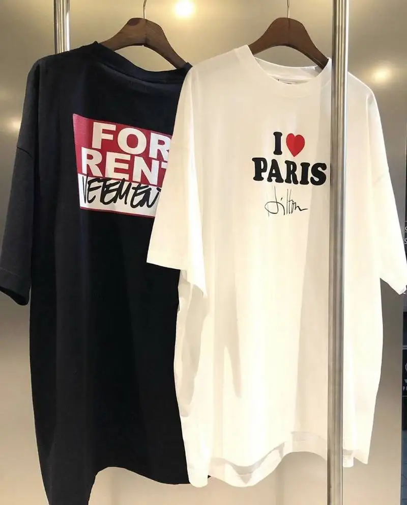 19ss Vetements футболка негабаритный логотип напечатанный 1:1 высокое качество для