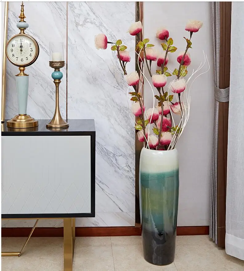 Европейский пол Большая керамическая ваза украшения для дома гостиной поддельные цветочные композиции figonnies украшения отеля мебель ремесла