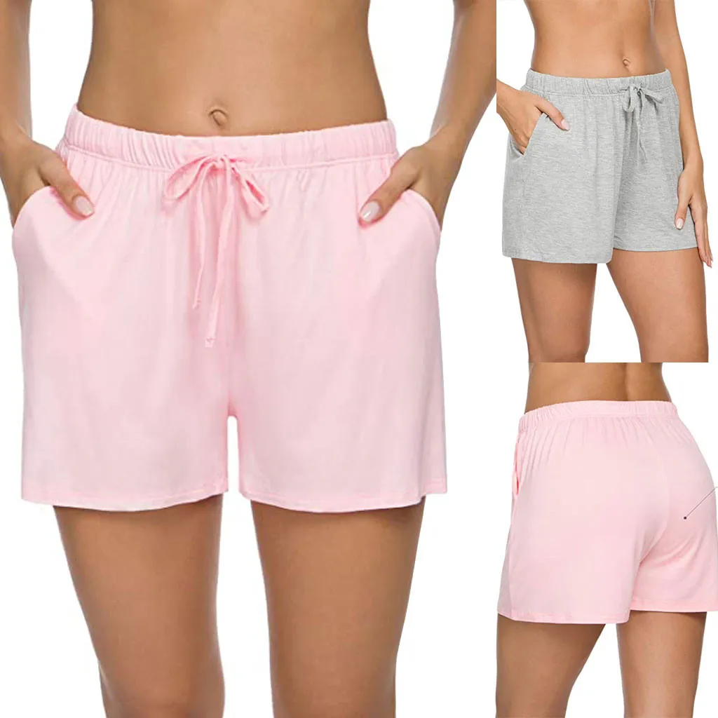 High waisted Solid Pockets Elastic Shorts Casual Daily Wear Bermuda Fashion Street Fitness shorts Shorts Women's Drop Shipping women's clothing stores