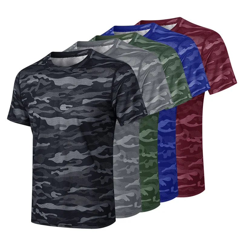 Camouflage T shirt Male Running Shirt 