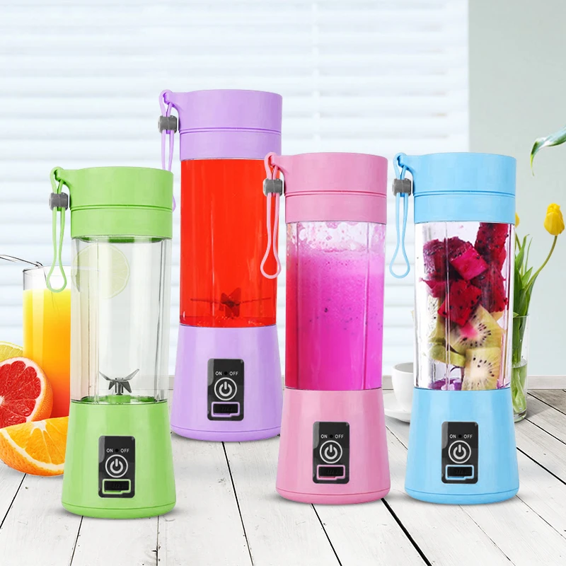 Najtaniej 380Ml Usb akumulator Blender 6 ostrza butelka na soki puchar sok cytryna warzywa owoce Smoothie żywność dla niemowląt sokowirówka Dropshipping