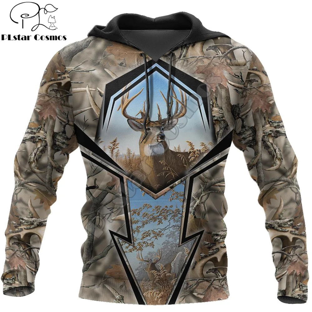 Beautiful Deer Hunting 3D Printed Fashion Mens Autumn Hoodie Sweatshirt Unisex Streetwear Casual Zip Jacket Pullover KJ542