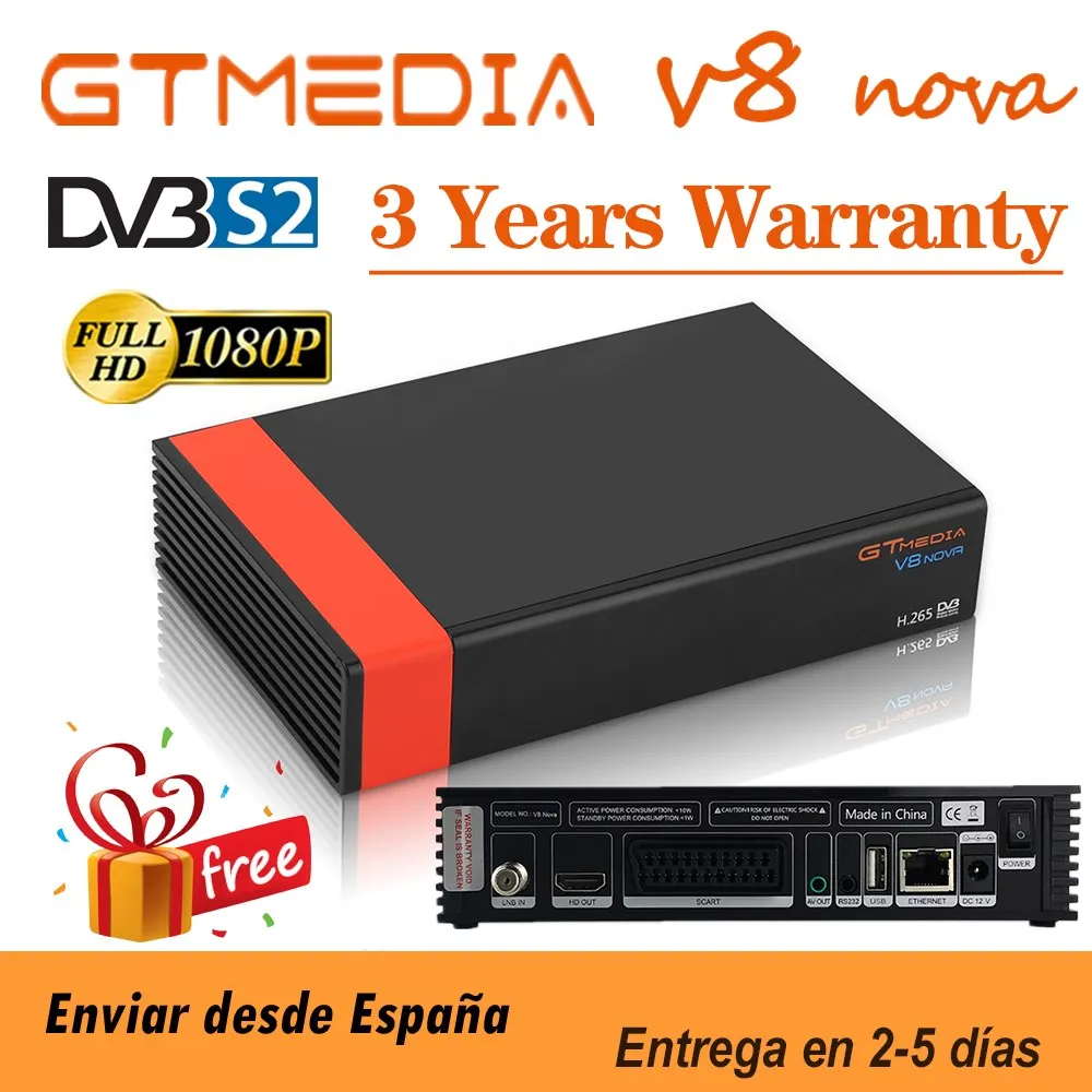 Full HD Gtmedia v8 nova DVB S2 спутниковый ресивер H.265 Встроенный Wi Fi gtmedia v8x обновление с honor v9