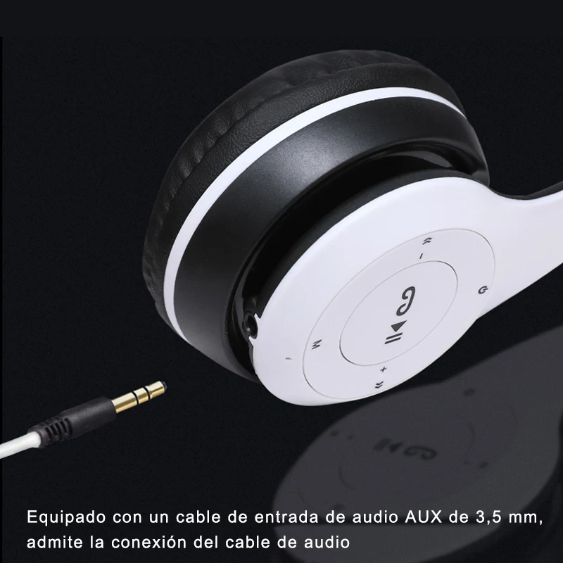 P47 wireless Bluetooth headset built in Micro wireless stereo headset with SD TF FM MP3 Audio cable