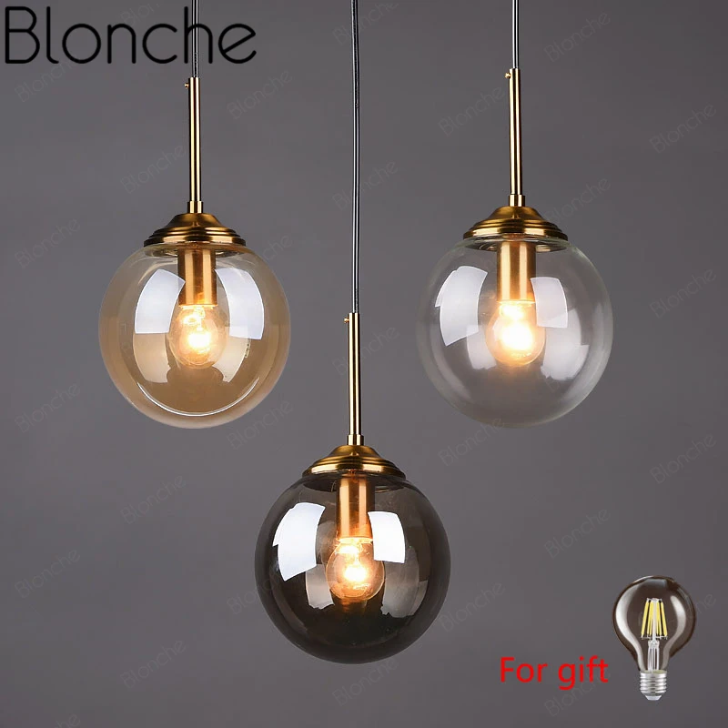 Современная Подвесная лампа Blonche E27, Подвесная лампа, стеклянное Освещение для дома, гостиной, спальни, кухни, Декор, лофт, промышленные светильники