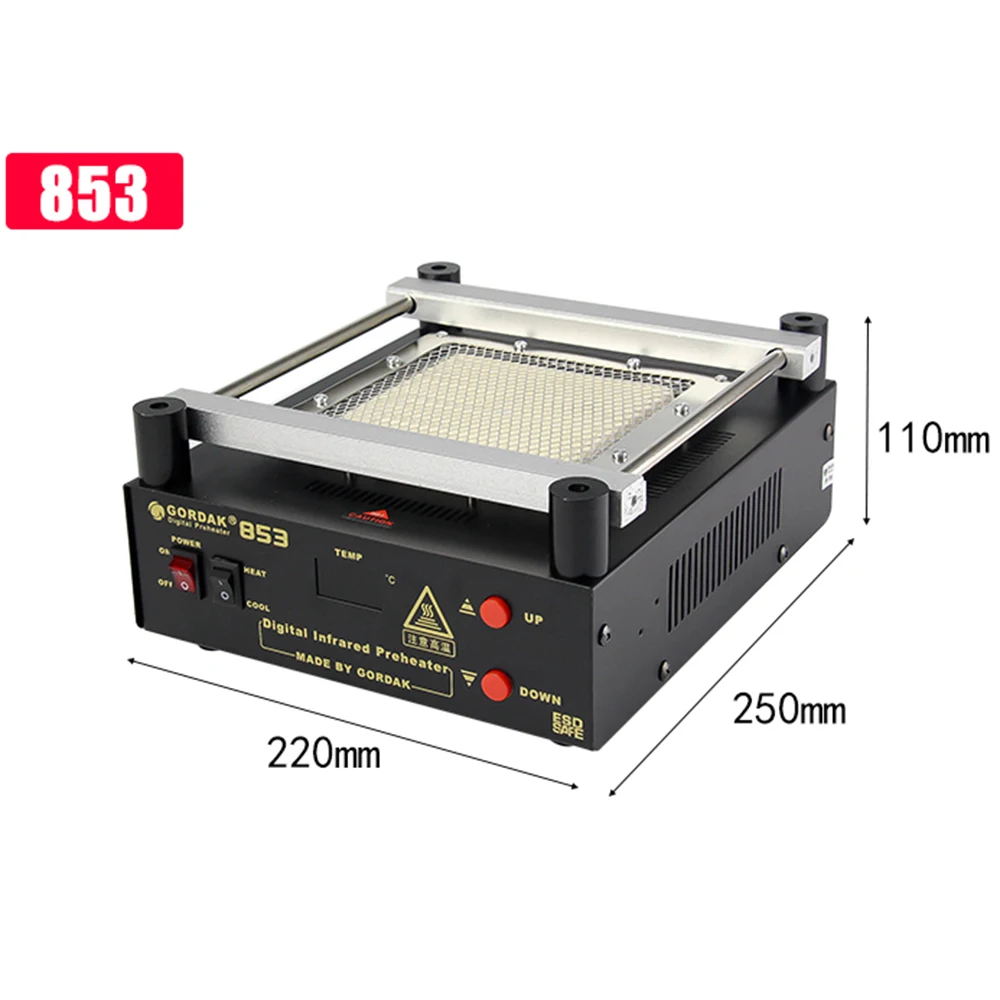 GORDAK 853 Высокая мощность предварительного нагрева PCB и демонтажа BGA IR Prep станция ESD паяльная станция