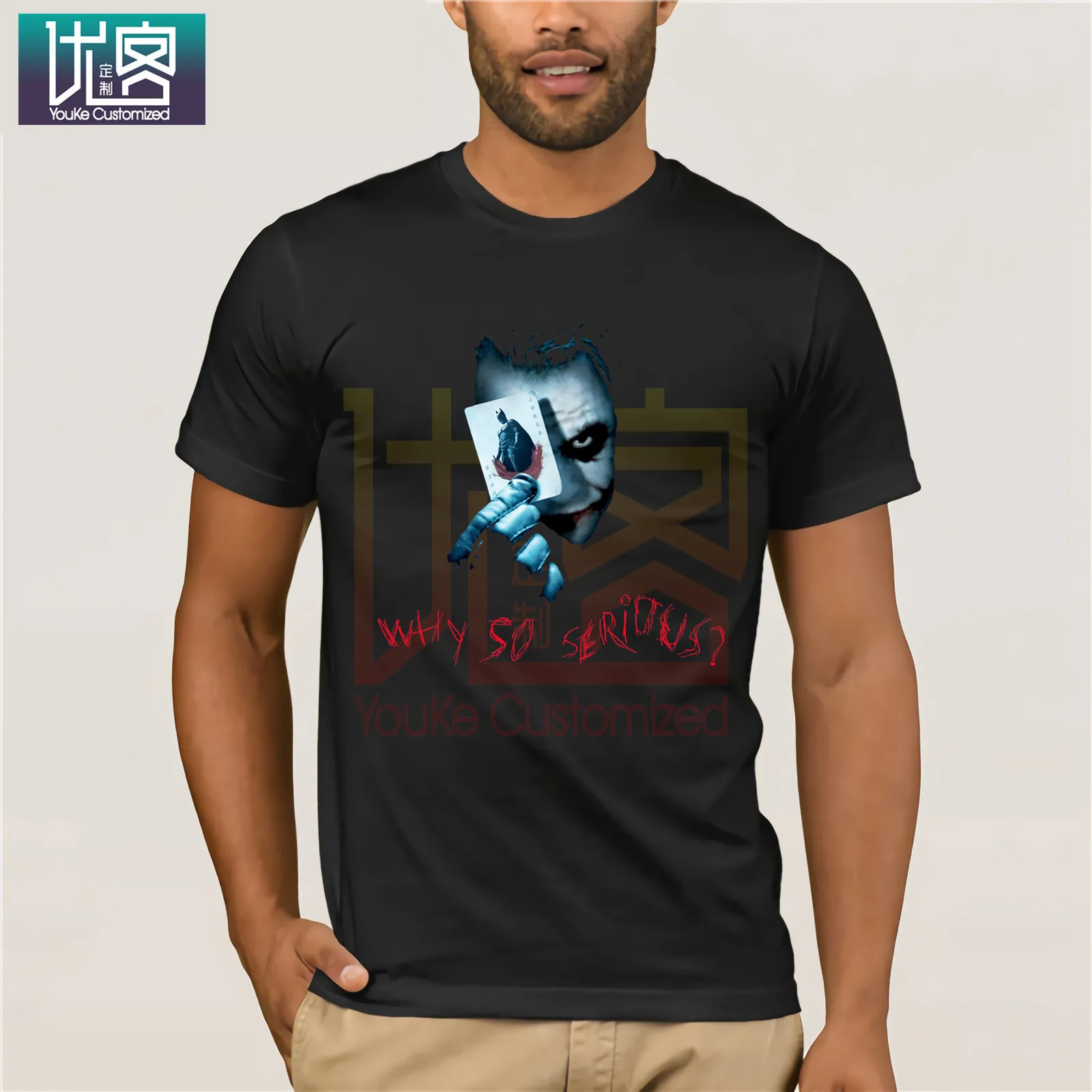 Batman The Dark Knight Joker Why So Serious Casual Short Sleeve Top for Men Tops Humor Tee Shirt 100% Cotton Graphic | Мужская одежда