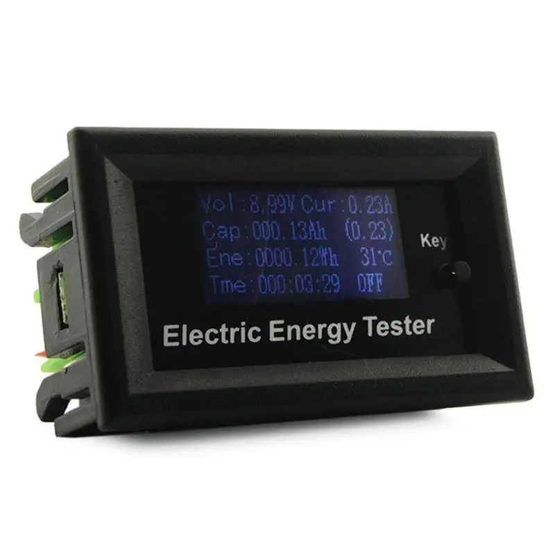 120V 20A DC Цифровой вольтметр Амперметр мощность Емкость температура таймер напряжение измеритель тока Термометр Тестер энергии детектор