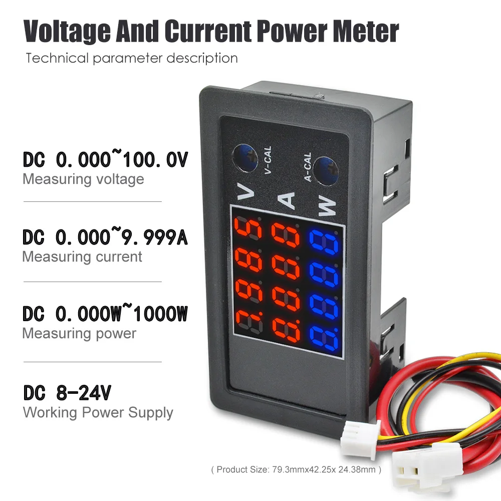 DC 0-100V 0-10A 1000W цифровой вольтметр, амперметр, ваттметр 4-разрядный высокое высокоточный, напряжения тока тестер измеритель мощности