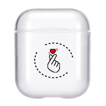 

Transparent Case For Apple Airpods 2 1 Cute Lovely Heart Painted Hard Cases For AirPods Bags Protective Cover Wireless Box