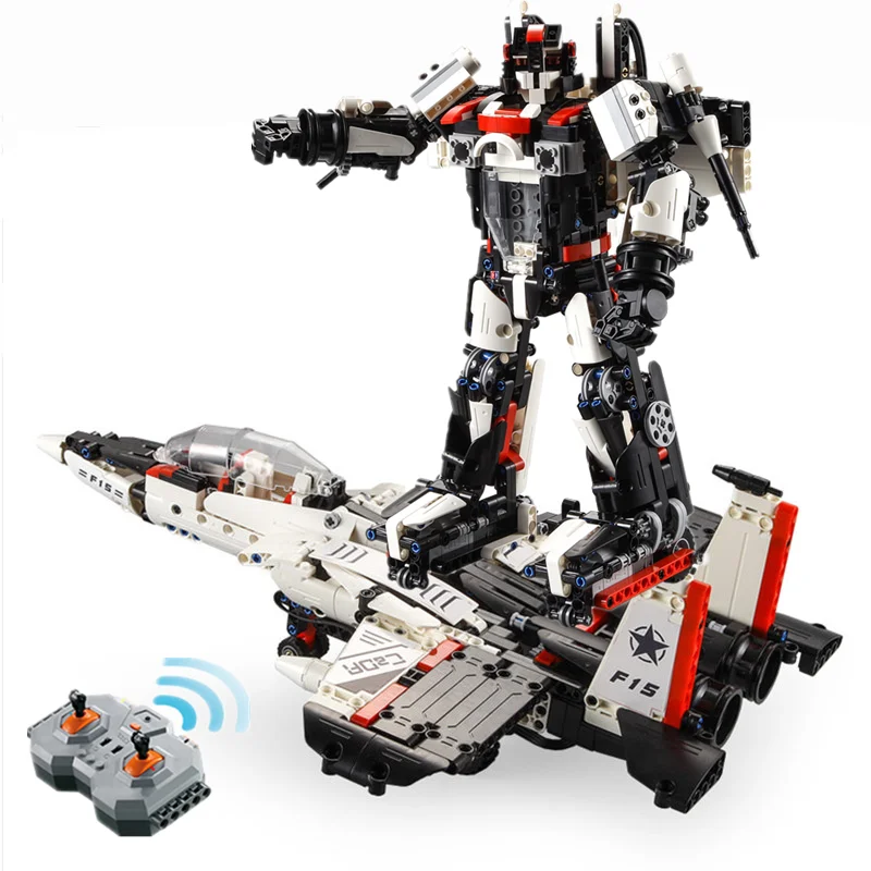 

RC 2 IN 1 remote control airplane robot aircraft helicopter fighter model building blocks technic airbus toys for children gifts