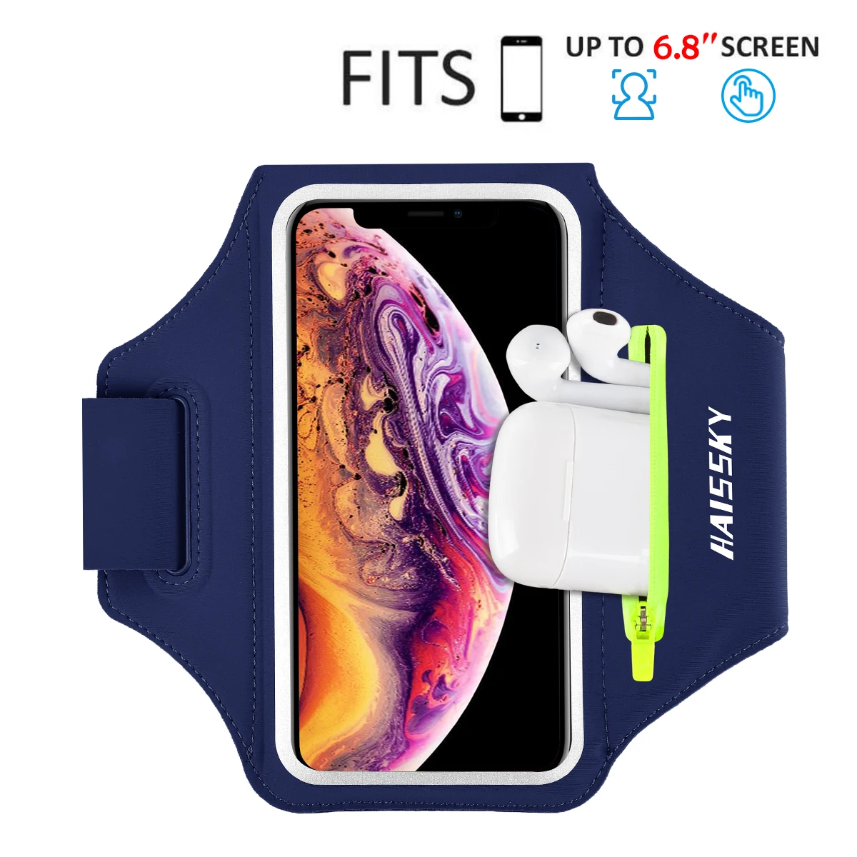 Haissky Running Sports Armbands Case For Iphone 13 12 11 Pro Max Xiaomi Poco  X3 Pro Belt On Hand Phone Arm Band For Airpods Pro - Armbands - AliExpress