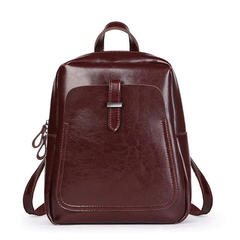 Женский рюкзак из натуральной кожи в консервативном стиле, противоугонные элегантные женские дорожные сумки, школьный ранец для девочки, праздничный ранец - Цвет: coffee