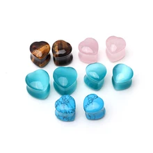 Jinzeyi Последняя Мода 2 шт./пара ушной раковины из натурального камня с сердцем персикового цвета проколотых ушей изысканный прокол ювелирные изделия 6 мм-25 мм Технические характеристики