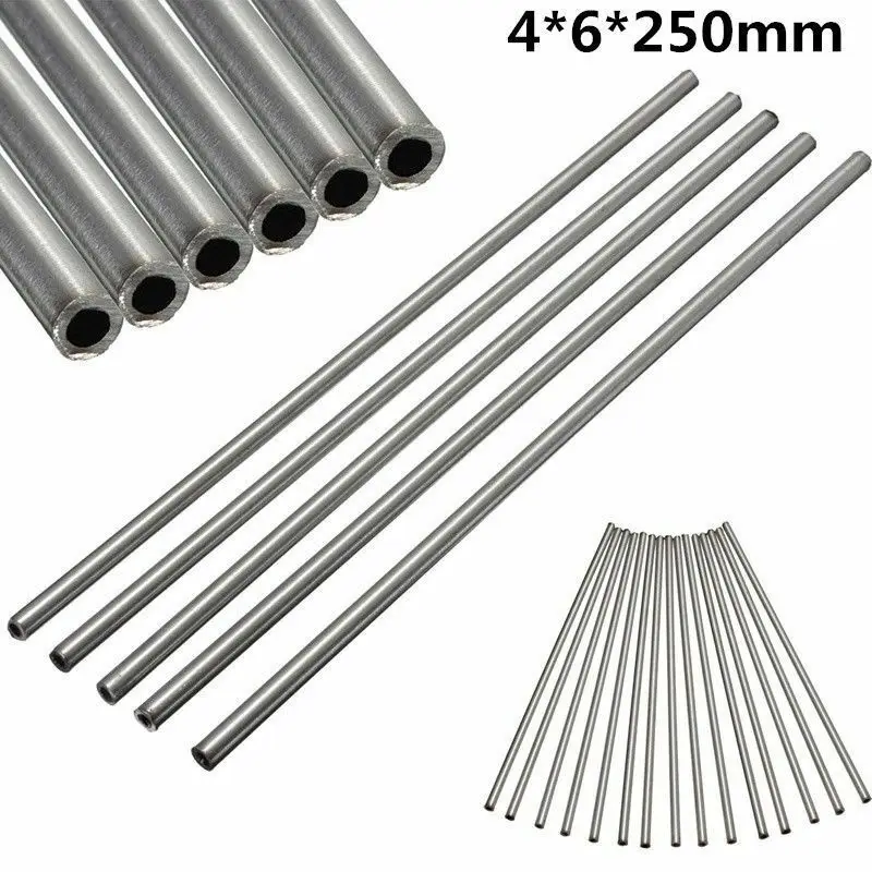 

2pcs seamless stainless steel capillary silver tube 6mm x 4mm inner diameter length 250mm, with oxidation resistance