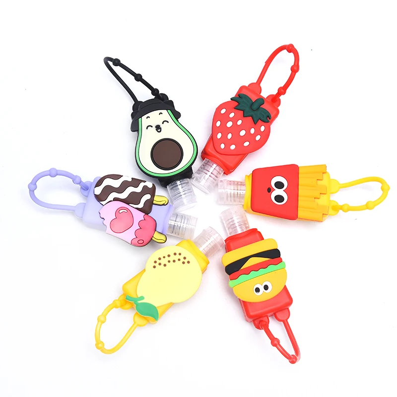 Funny Fruit Food Silicone Bath Baby Shower Hand Sanitizer Bottle Holder Portable Hand sanitizer hanging portable cartoon