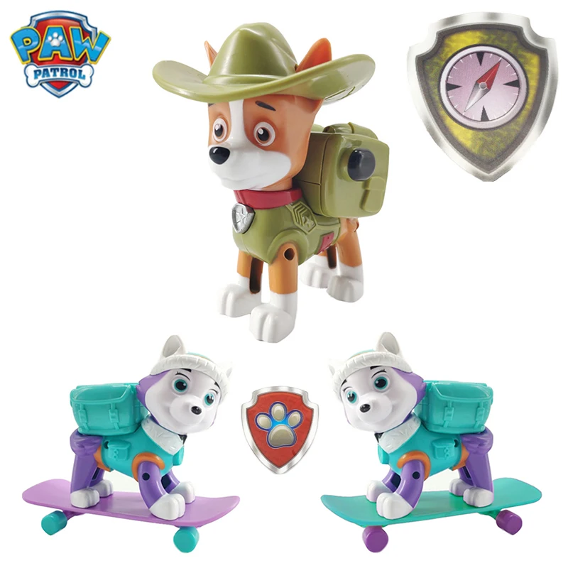 Paw Patrol-Perro Rastreador Everest, patinete, cachorros, nieve, juguete de regalo de Navidad