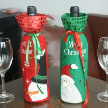 «Лучшая» крышка для бутылки с красным вином сумка с блестками снеговик/Санта-Клаус украшение для рождественского стола 889