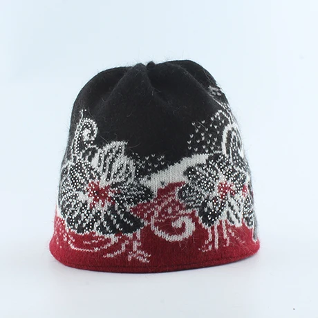 Зимние шапки бини для женщин, шерстяные кашемировые шапки, вязаные повседневные теплые женские шапки Skullies Diamond - Цвет: RED