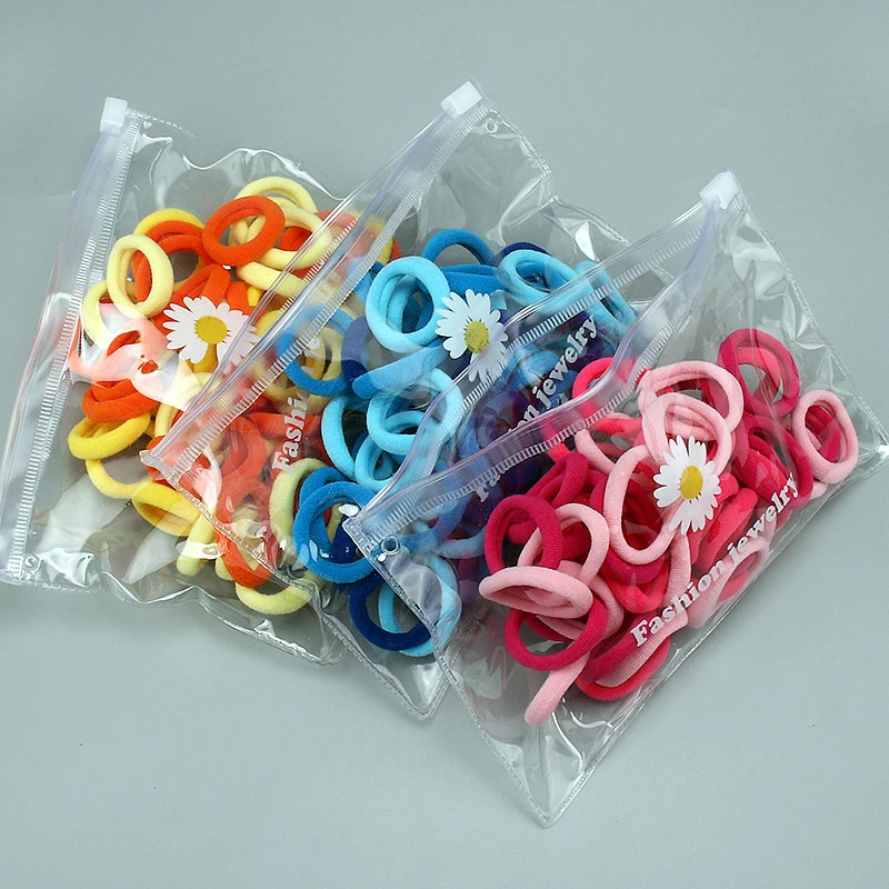 

50Pcs/Lot Kids Elastic Hair Bands Girl Children Candy Color Rainbow Head Rope Scrunchy Hair Accessories Rubber Band Gum Headwear