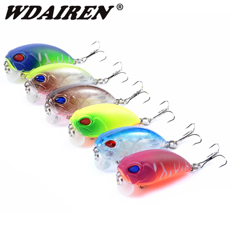 6 шт./компл. мини Кривошип рыболовные приманки-Воблеры Картеры живопись для ловли